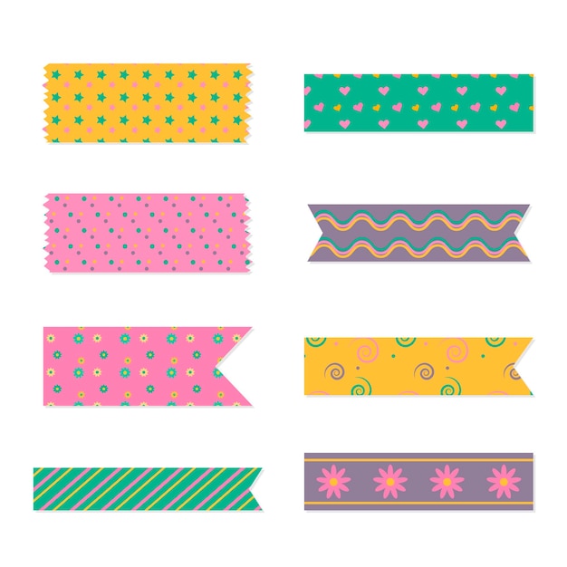 Washi masking tape set. Cute scotch paper sticker for scrapbook