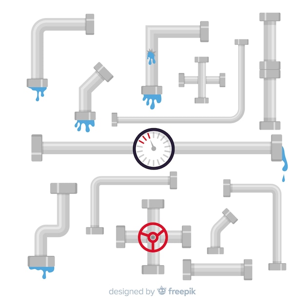Коллекция плоских водопроводных труб