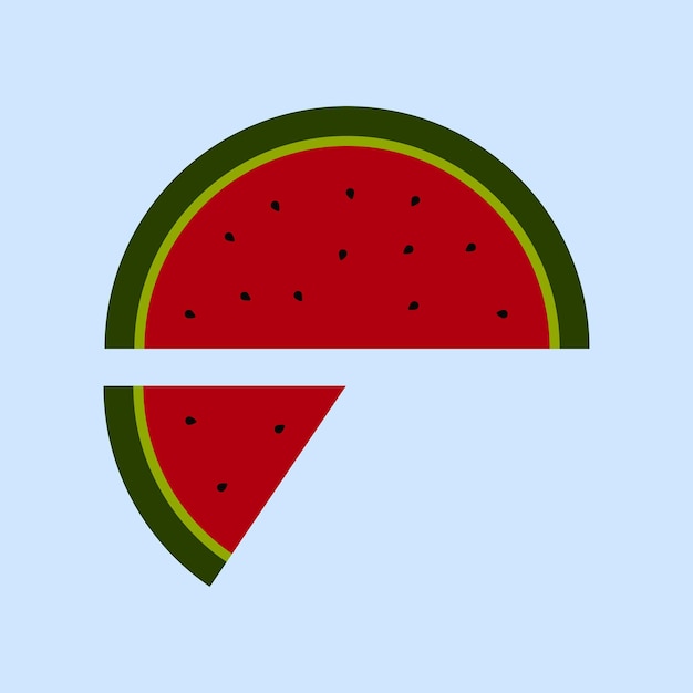 Vector flat watermelon fruit vector icon illustration