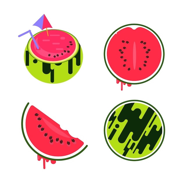 Flat watermelon set