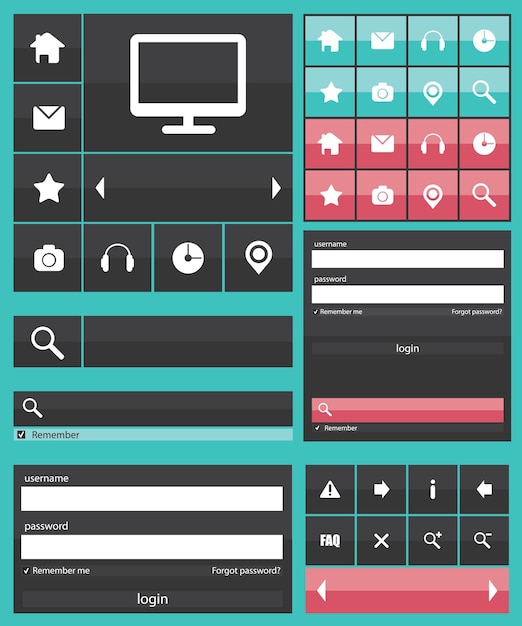 Vector flat web elements icons