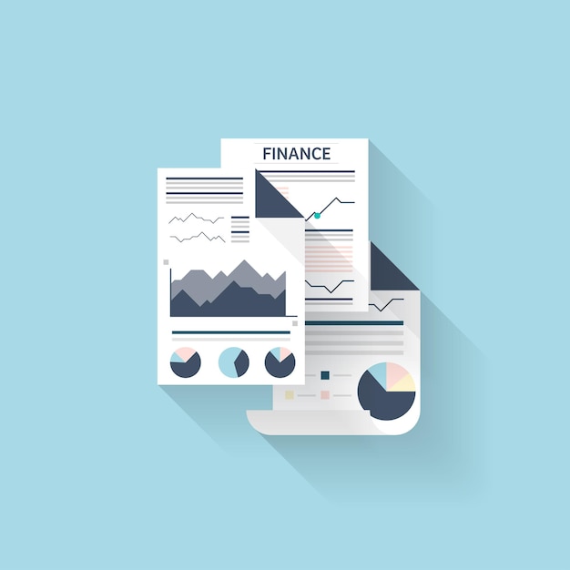 Flat web icon financial information