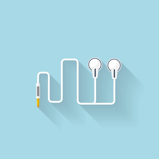 Flat web icon headphones vector