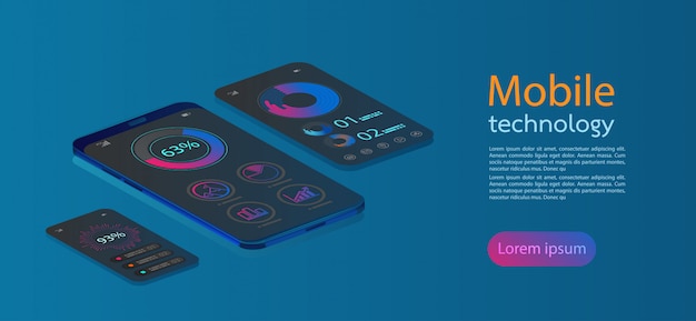 Icone web piatte per applicazioni mobili, 3d design piatto isometrica.
