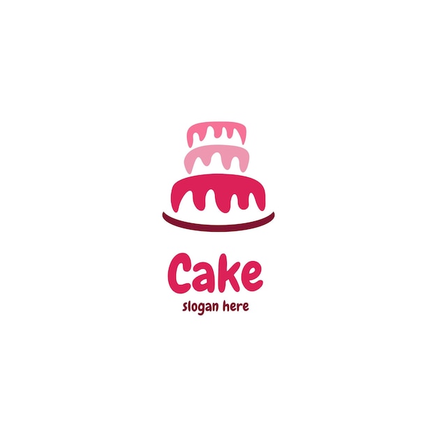 Flat wedding cake logo design vector illustration idea