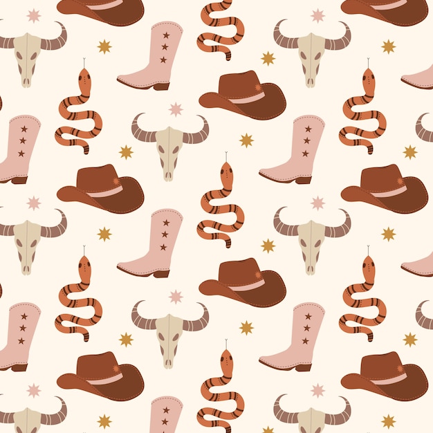 Vector flat western pattern