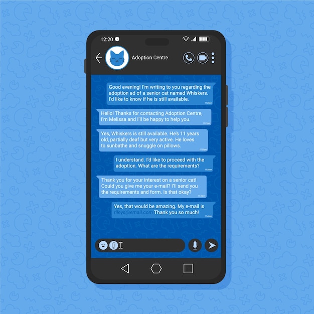 Flat whatsapp chat template