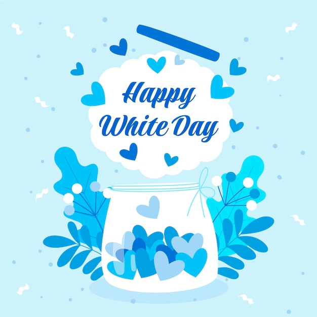 Vector flat white day illustration