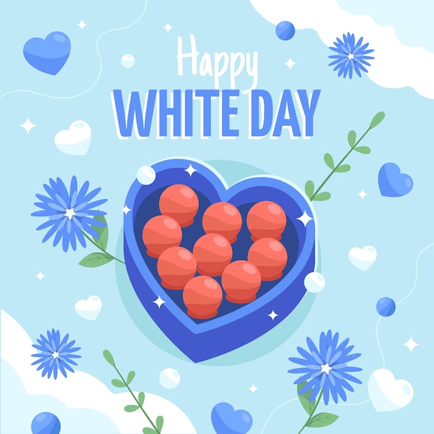 Vector flat white day illustration