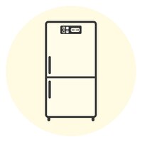 Simbolo dell'apparecchio icona frigorifero piatto bianco