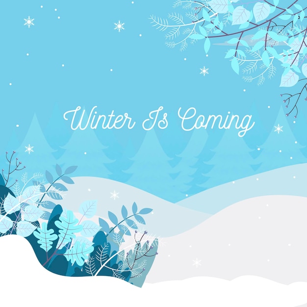 Vector flat winter background