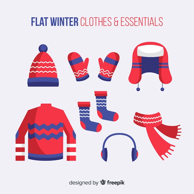 Flat winter clothes and essentials