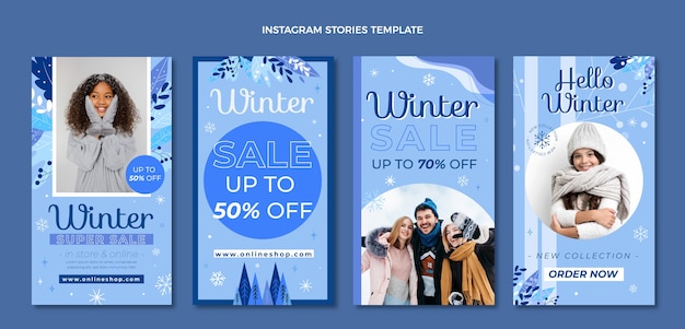 flat winter instagram stories collection