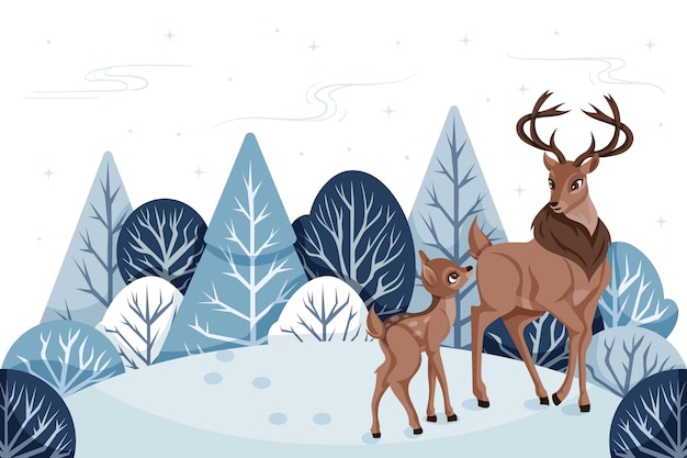 Vector flat winter north pole background
