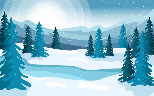 flat winter outdoor scenery landscape