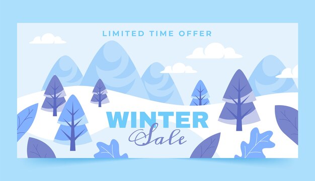 Vector flat winter sale banner template