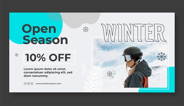 Vector flat winter sale horizontal banner