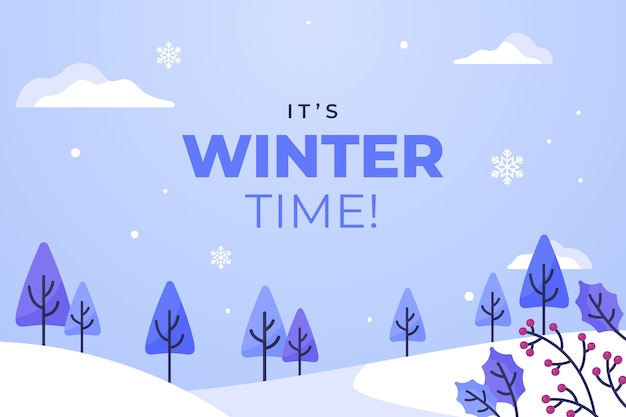 Flat winter season background