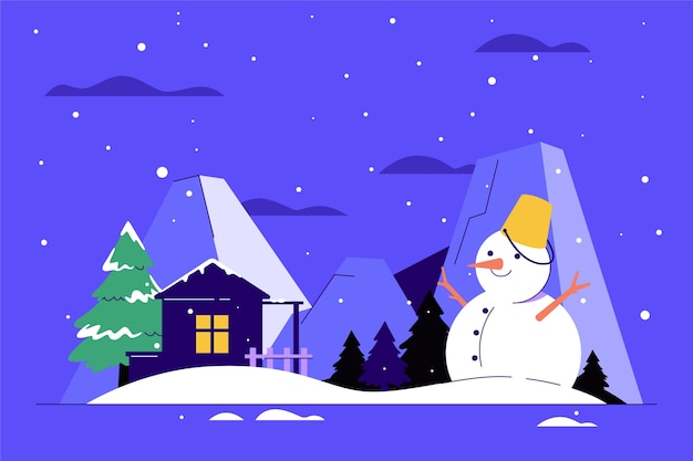 Flat winter season celebration background