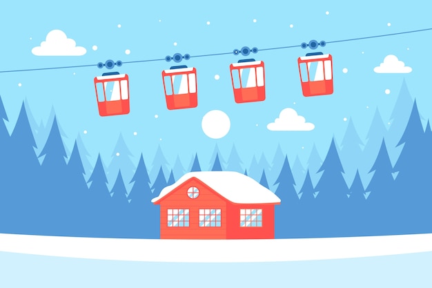 Vector flat winter season celebration background