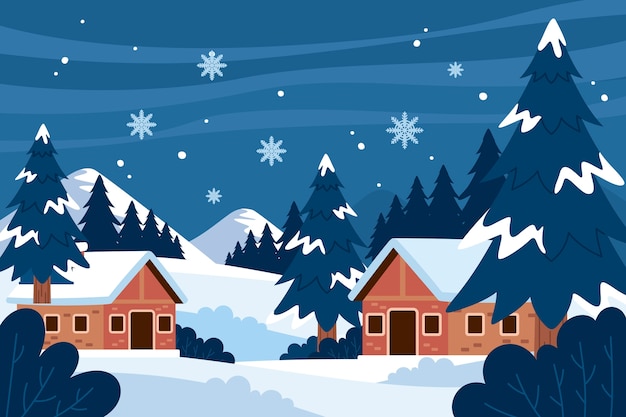 Flat winter season celebration background