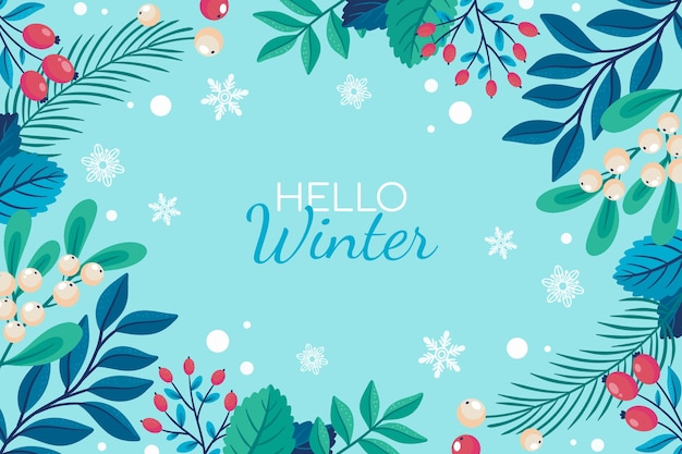 Flat winter season celebration background