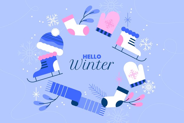 Flat winter season celebration background