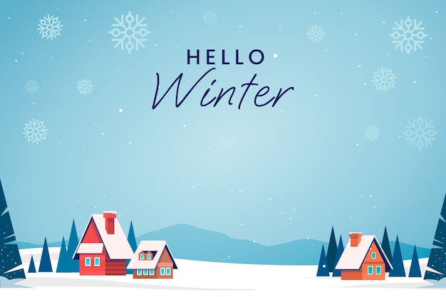 flat winter season celebration background