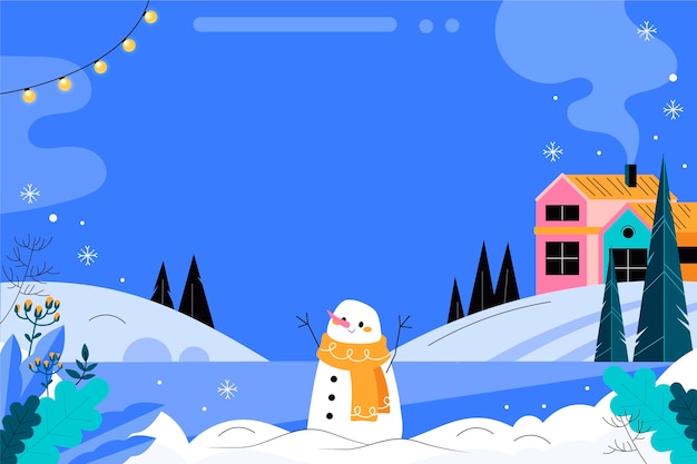 Vector flat winter season celebration background