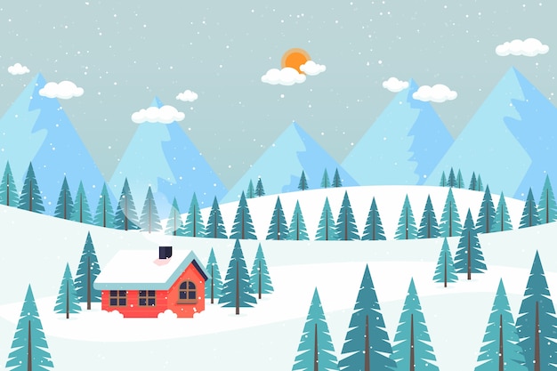 Flat winter season celebration background