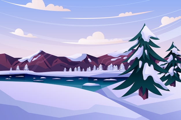 flat winter season celebration background