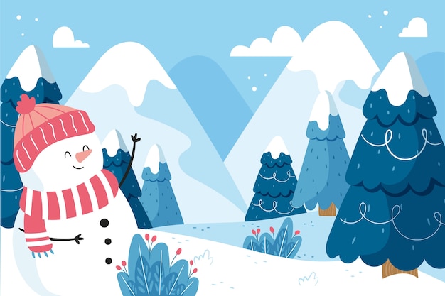 Vector flat winter season celebration background