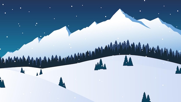 Vector flat winter season celebration illustration background