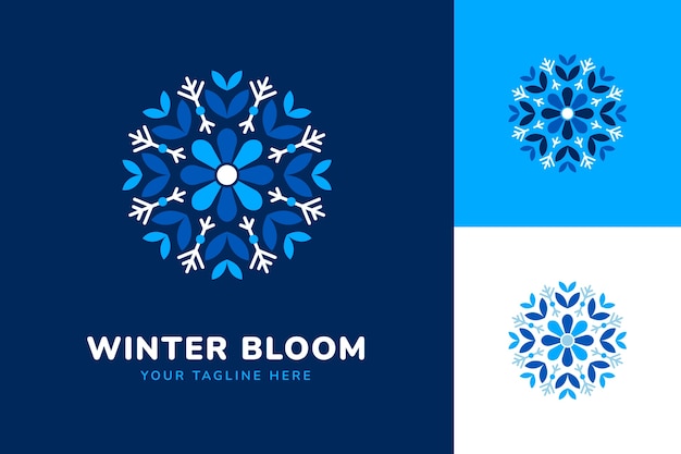 Vector flat winter season logo template design