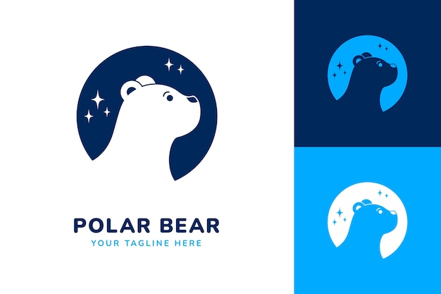 Design piatto del modello di logo della stagione invernale