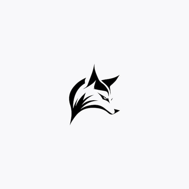 Vector flat wolf logo in isolated background