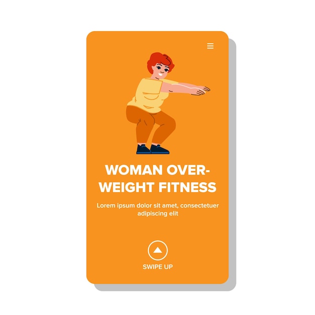 flat woman overweight fitness vector body fat female fit healthy health flat woman overweight fitness web flat cartoon illustration