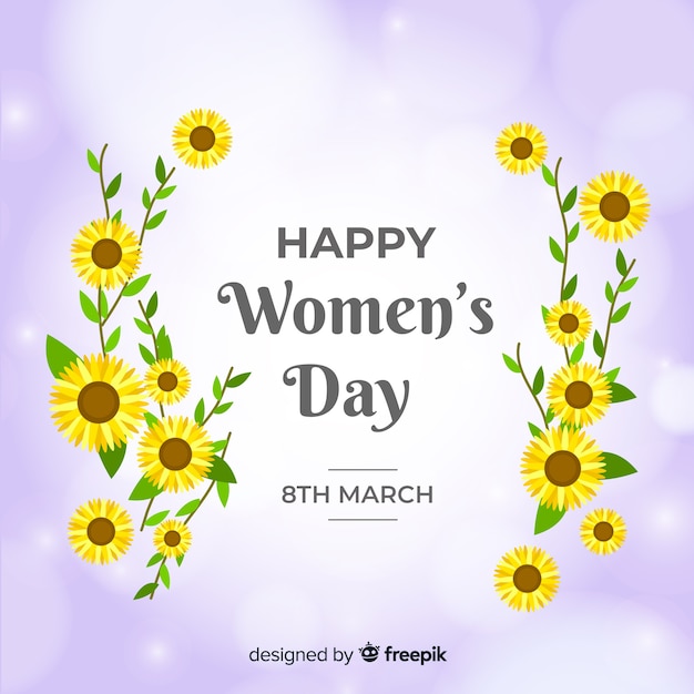 Flat women's day background