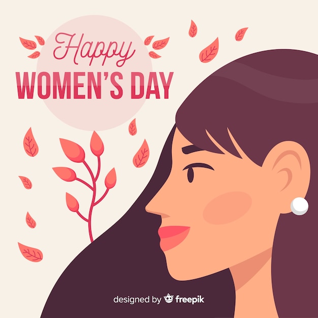 Flat women's day background