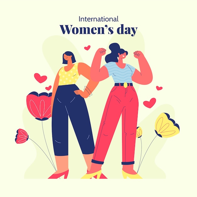 Vector flat women's day celebration illustration