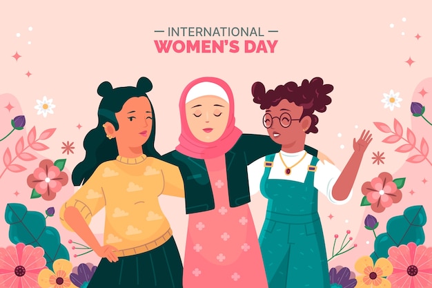 Flat women's day celebration illustration