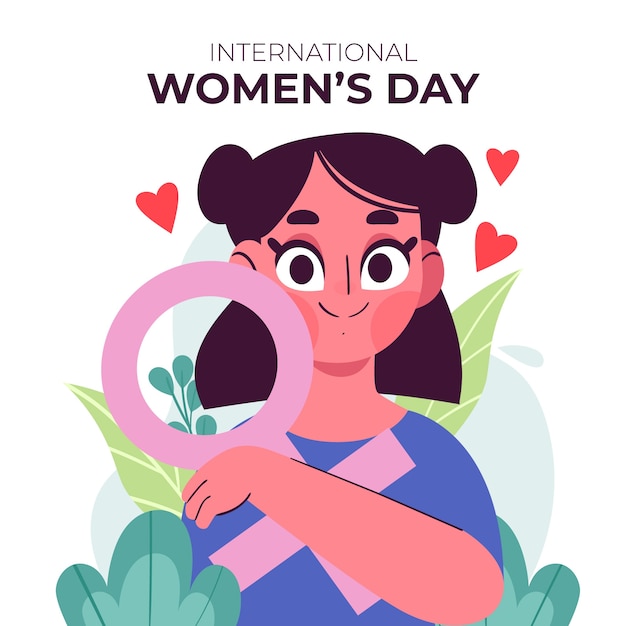 Flat women's day celebration illustration