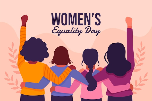 Flat women's equality day illustration