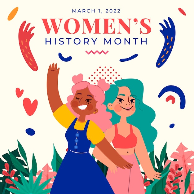 Vector flat women's history month illustration