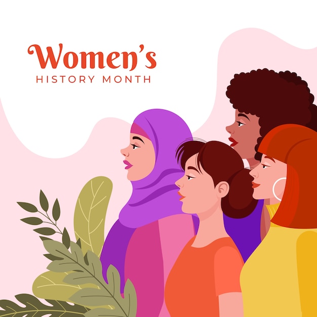 Vector flat women's history month illustration