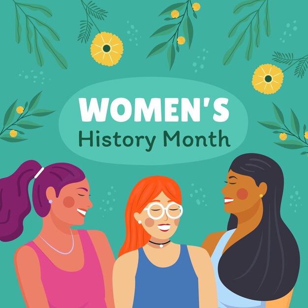 Vector flat women's history month illustration