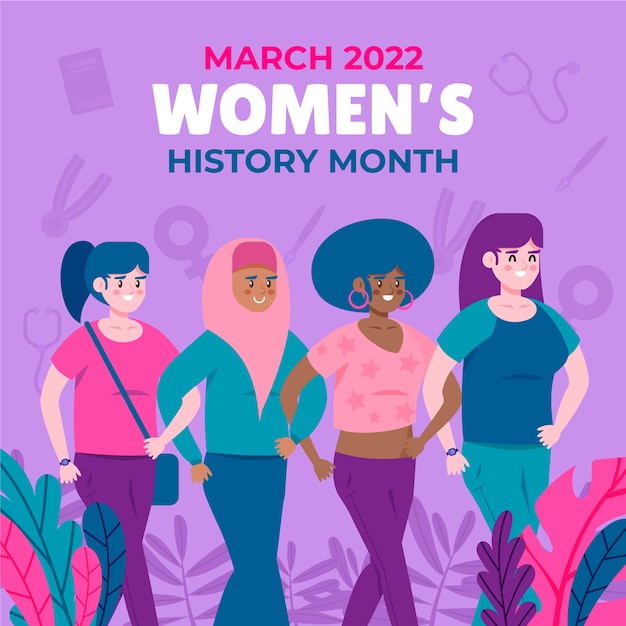 Vector flat women's history month illustration