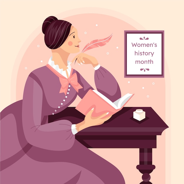 Flat women's history month illustration