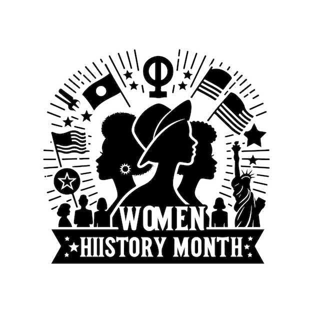 Flat Womens history month illustration