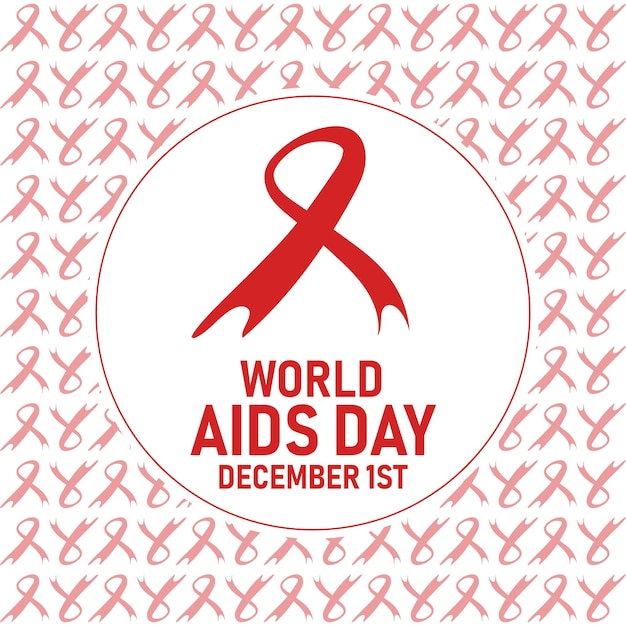 Vector flat world aids day badge hiv awareness